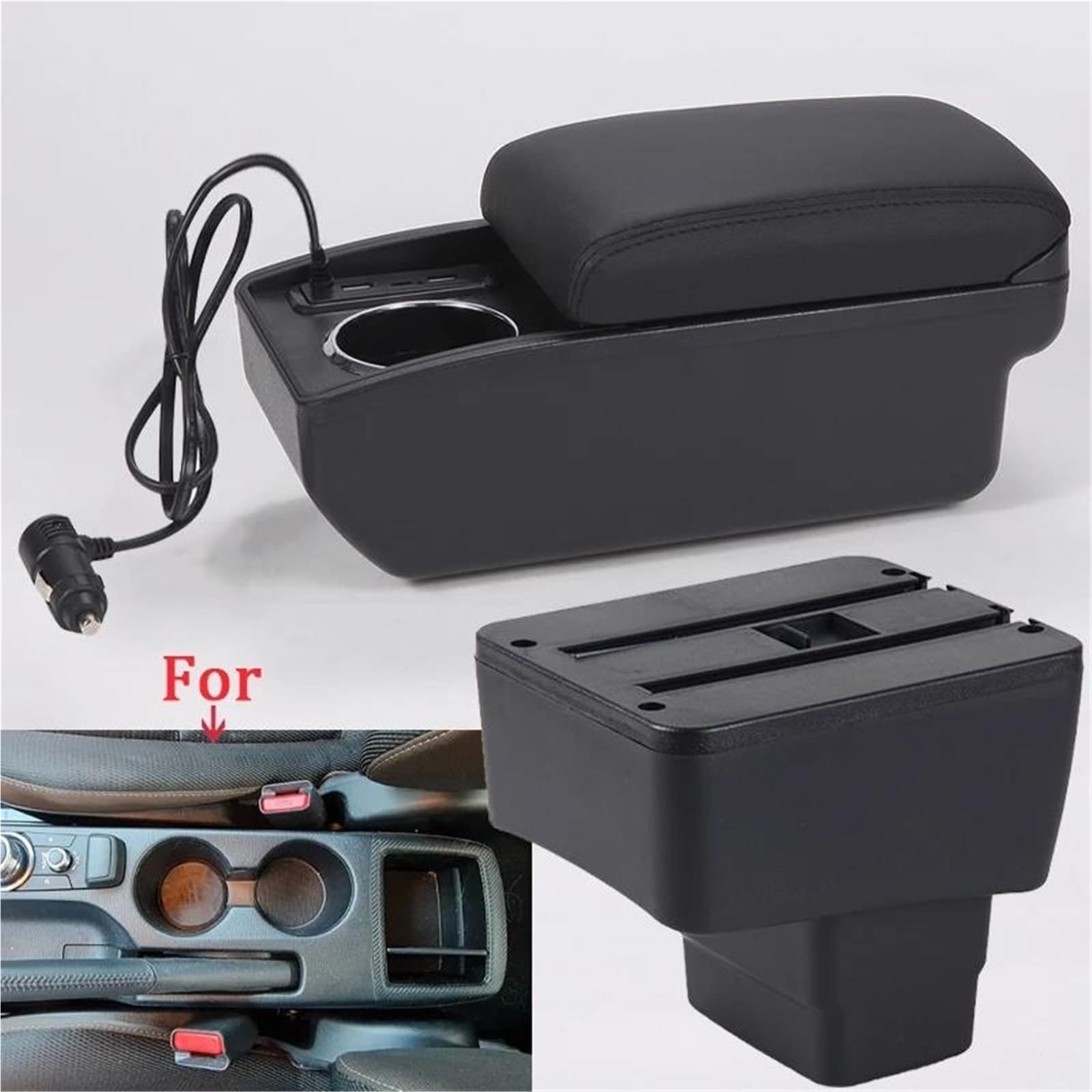 Auto Mittelarmlehne Für Mazda Für CX-3 Armlehnenbox Nachrüst-Armlehnen-Aufbewahrungsbox Für Das Auto Spezielles Für Den Innenraum Kfz Stauraum(Style A2) von NYSQOFMB