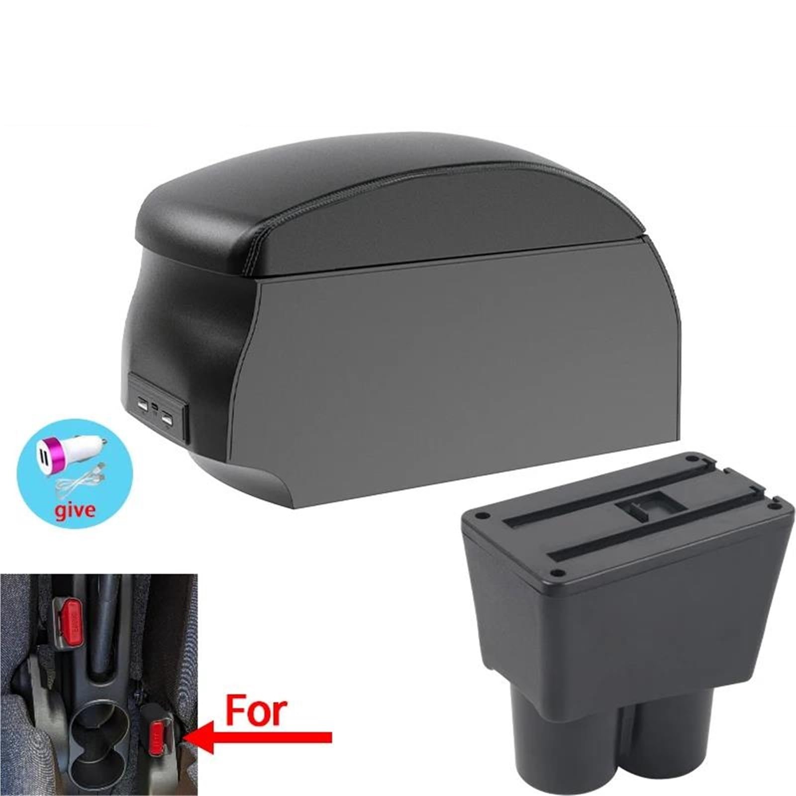 Auto Mittelarmlehne Für Suzuki Für Alto Spezielle Auto Armlehne Box Zubehör Aufbewahrungsbox Auto Modifikation Innen Auto Zubehör Kfz Stauraum(Style A2) von NYSQOFMB