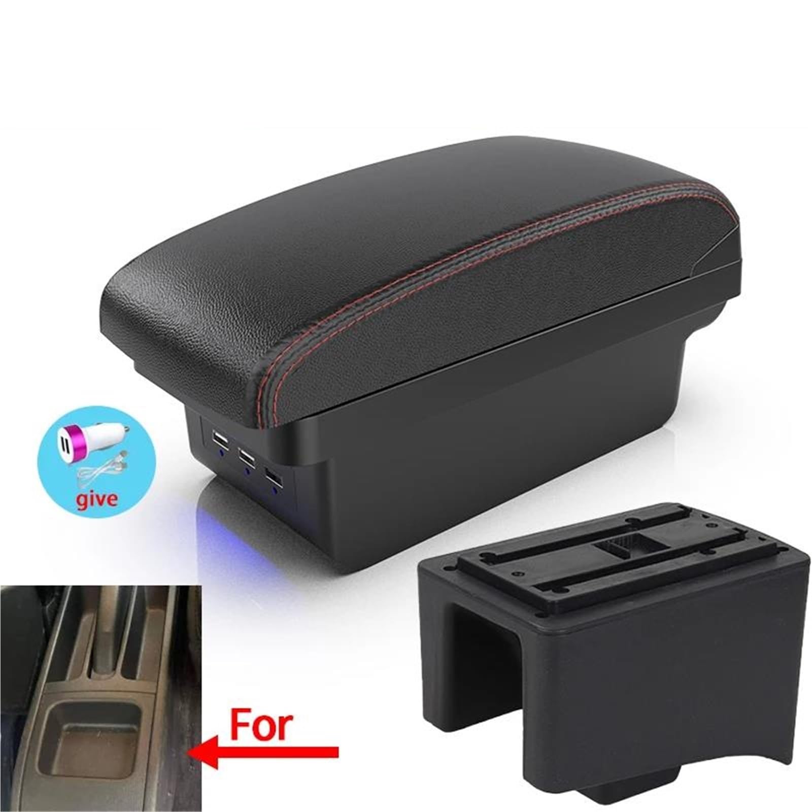 Auto Mittelarmlehne Für VW Für Jetta Armlehne Box Auto Center Console Storage Box Modifiziertes Autozubehör Innen Kfz Stauraum(Style B1) von NYSQOFMB