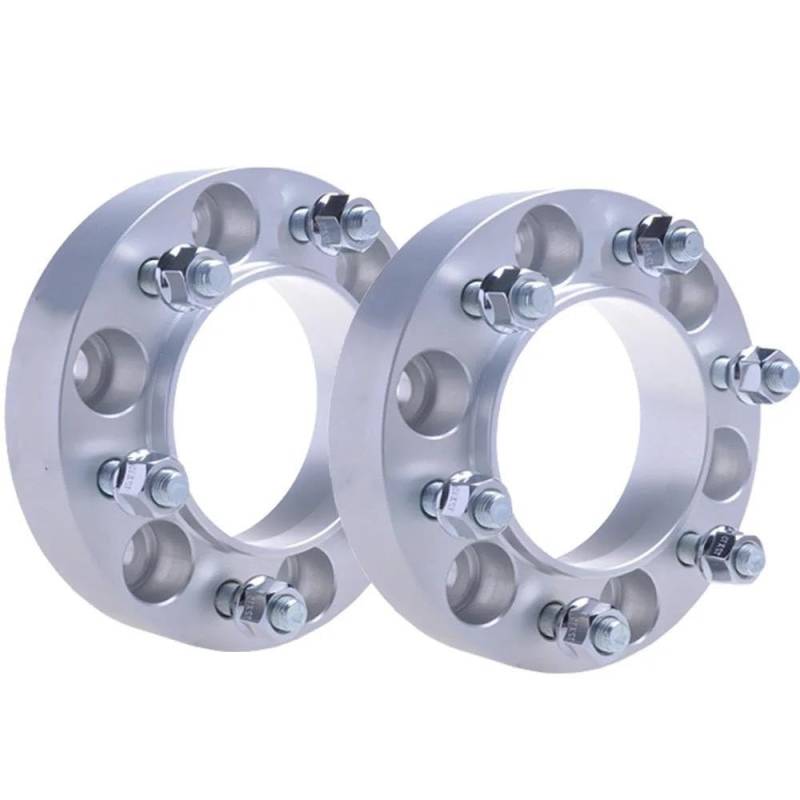 Spurverbreiterungen Spurverbreiterung 6x139,7 CB 106,1 Für Toyota Für Land Für Cruiser Für Prado Für Hilux Für Revo T6-7075 2 Stück Spurverbreiterung Spurplatten(2Pcs Silver 38mm) von NYSQOJFNF