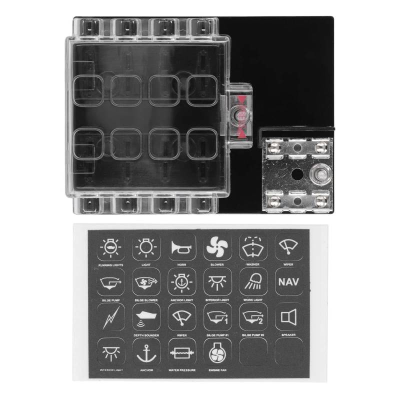 Blade Safety Device Box 8 Wege ATC ATO Panel Board Wasser mit negativem Buswagen RV Anhänger Lkw Van 12 36VDC verhindern von NYSUZHOUJI