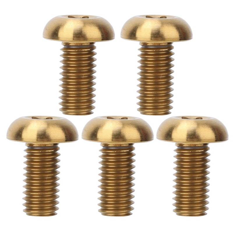 Scheibenbremsschrauben mit Titanlegierung mit hoher Festigkeit Lecksicher M510 Gold Bunte Flaschenkäfig Befestigung (M5*10 Gold) von NYSUZHOUJI