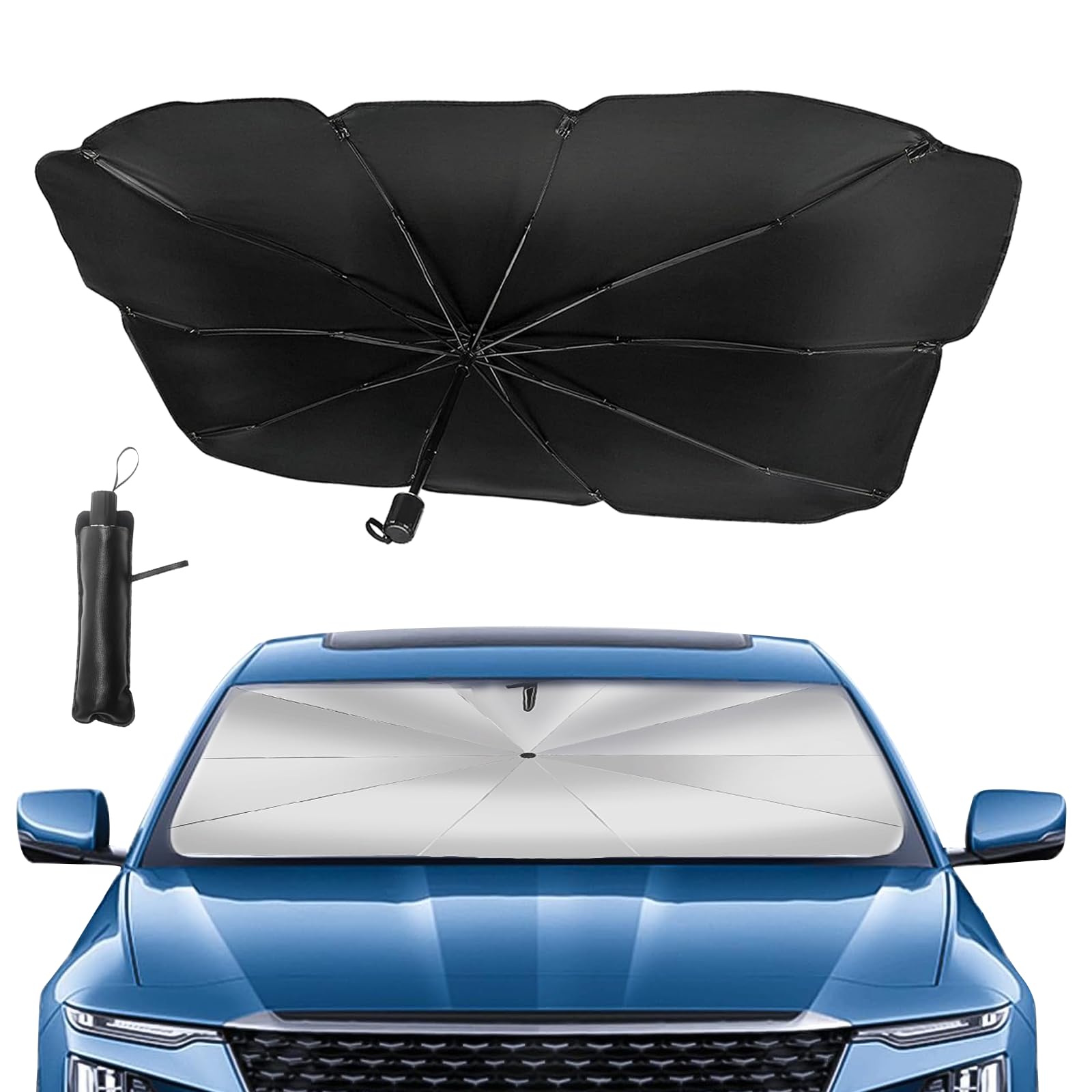 Sonnenschutz Auto Frontscheibe, Auto Sonnenschutz Frontscheibe,Sonnenschirm Frontscheibe Auto, Faltbarer Sonnenschirm Für Auto, Groß Sonnenschirm Auto für Die Meisten Auto SUV(131 x 70 cm) von NYZQIW
