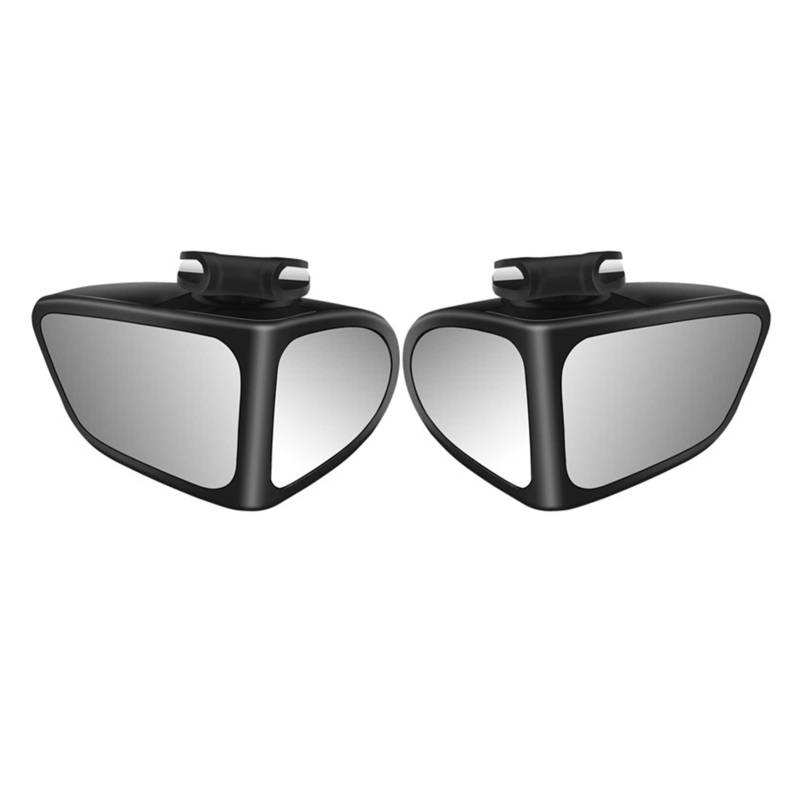 NZBZMBTTVF Auto umkehrend kleiner runder Spiegel Vorder- und Hinterradweitwinkelspiegel for doppelseitigem Hilfsrückblick 360 Grad blind Autospiegel und Abdeckungen(2PC Black) von NZBZMBTTVF