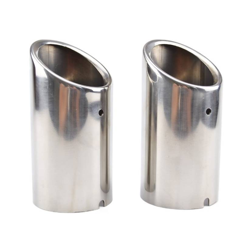NZBZTGGKMK 2x Exklusives Auto Styling S'Steel Auspuff-Schalldämpfer-Spitze Tail Pipe-Trim Autozubehör kompatibel for Vw. Kompatibel for Tiguan 2 2016 2017 2018 Auto-Außenzubehör von NZBZTGGKMK