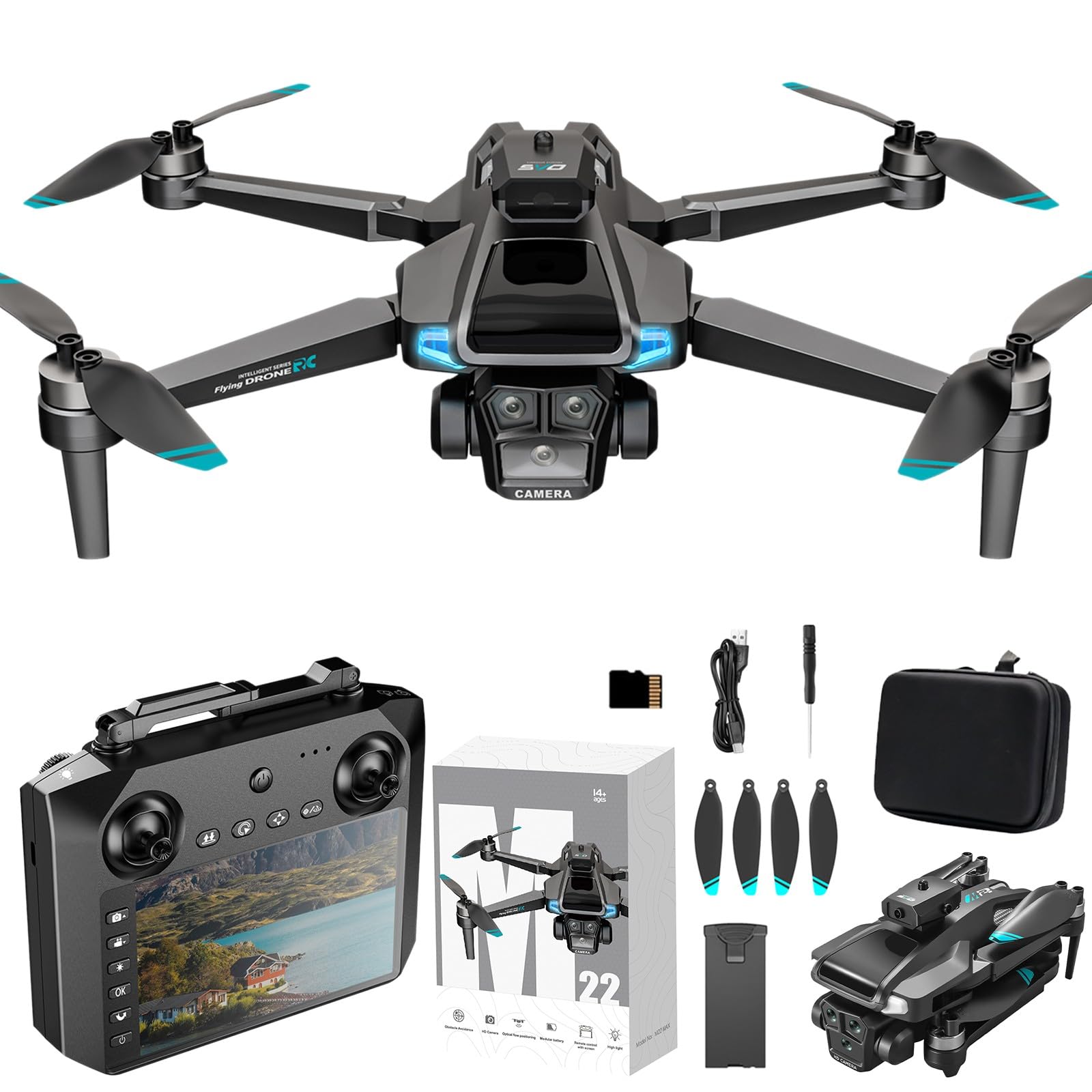 Drohne mit ESC-Kamera, bürstenloser Motor, Fernbedienung mit Bildschirmanzeige und coolen Lichtern, 2,4 G RC-Quadcopter, Höhenhaltung für Kinder und Erwachsene Drohne mit ESC-Kamera, bürstenloser Motor, Fernbedienung mit Bildschirmanzeige und coolen Lichtern, 2,4 G RC-Quadcopter, Höhenhaltung für Kinder und Erwachsene von NZDFH