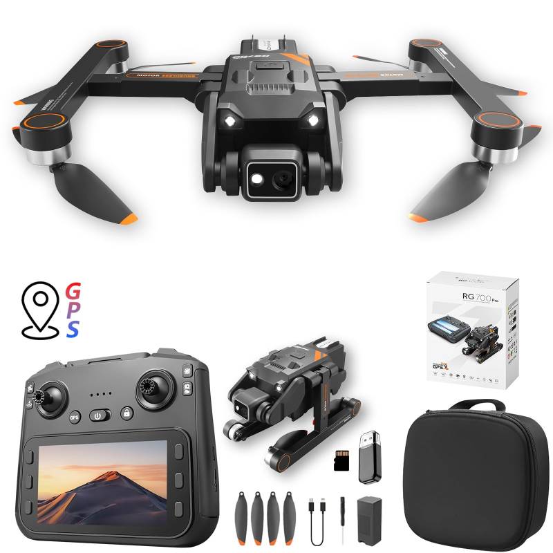 NZDFH Drohne mit Kamera 4K Ferngesteuertes Flugzeug Brushless Motor Start/Landung mit nur einer Taste Outdoor Sport Drohne für Anfänger von NZDFH