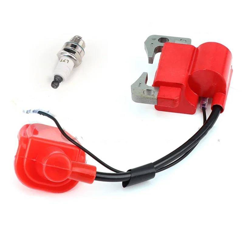 Encendido Motocicleta Zündungen Mit L7T-Zündkerze Zündspule Für 43ccm Für 47ccm Für 49ccm 2-Takt-Motor Mini Quad Pocket Dirt Bike ATV(Red Set) von NZGZLMMETK