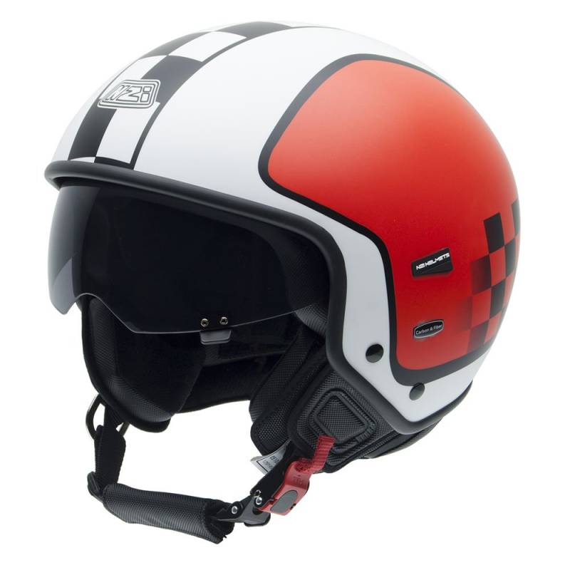 NZI Center Style Motorradhelm, Weiß/Schwarz/Orange, 62-63 cm von NZI