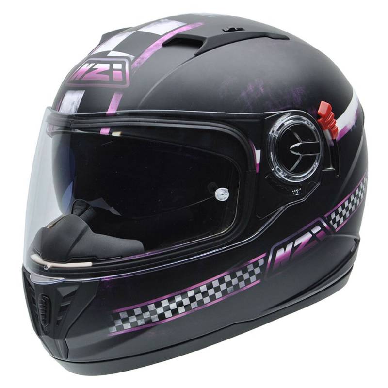 NZI Eurus Graphics Motorradhelm, Weiß/Schwarz/Pink, 61 von NZI