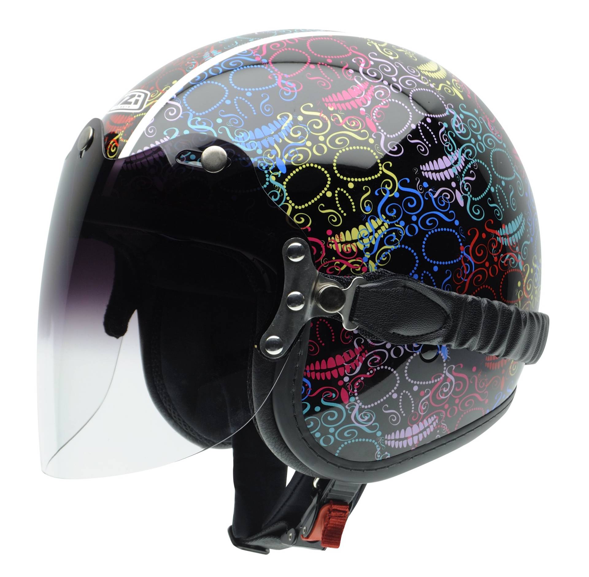NZI Rolling3 Duo Grafik Offenes Gesicht Motorradhelm, Glanz Madcap, Größe XXL NZI Rolling3 Duo Grafik Offenes Gesicht Motorradhelm, Glanz Madcap, Größe XXL von NZI