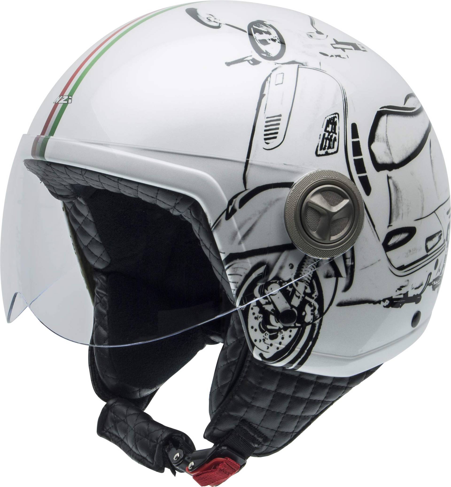 NZI Zeta Grafik Offenes Gesicht Motorradhelm, Glanz W-Vespa Turia, Größe L NZI Zeta Grafik Offenes Gesicht Motorradhelm, Glanz W-Vespa Turia, Größe L von NZI