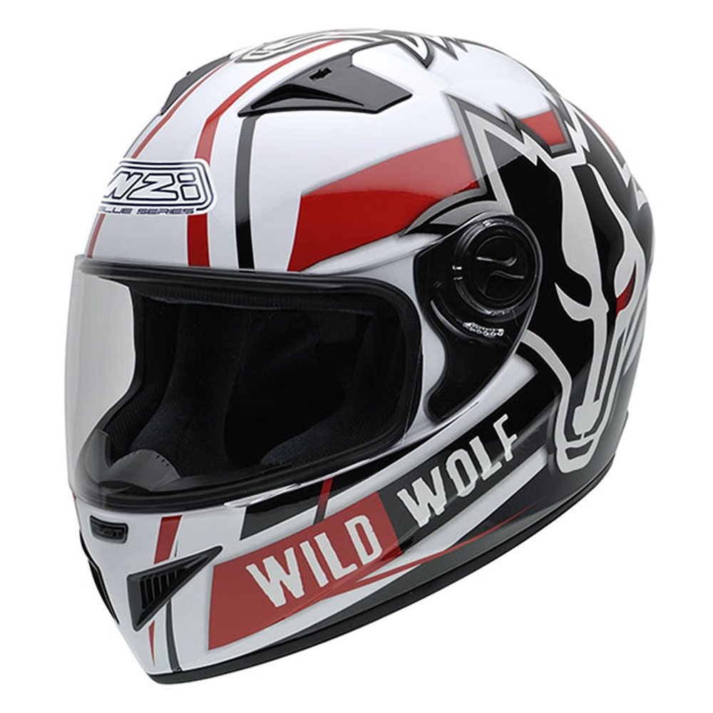 NZI Must Motorradhelm, Mehrfarbig, Weiß/Schwarz/Rot, 54(XXS) von NZI