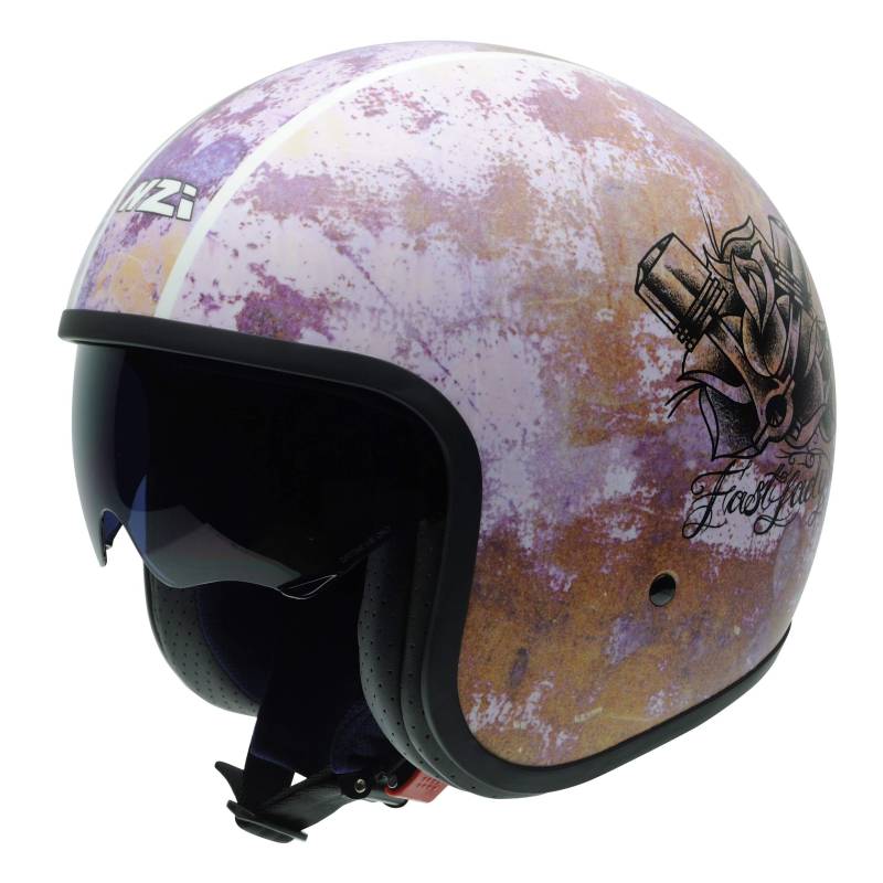 NZI Herren 050369G880L Rolling3 Sun Grafik Offenes Gesicht Motorradhelm, Matt Schnelle Dame, L von NZI