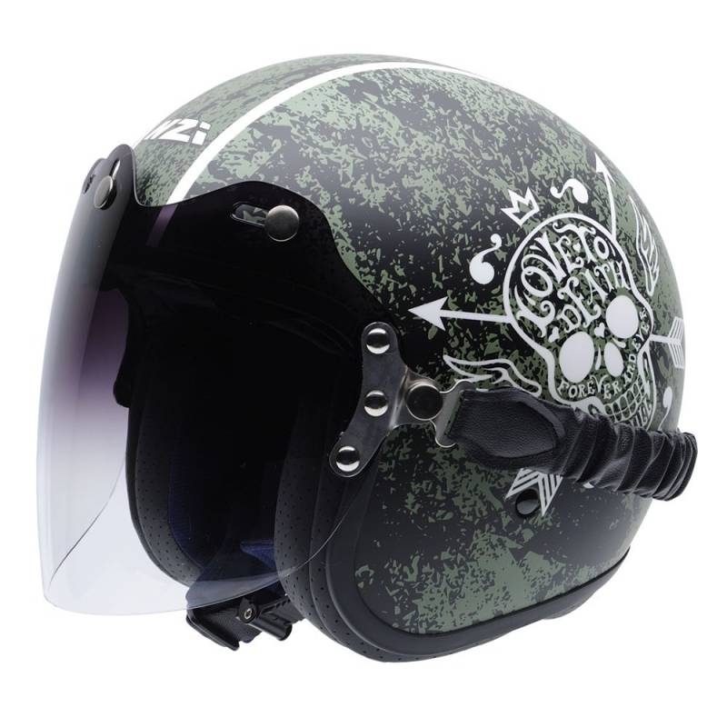 NZI Rolling Duo Graphics Motorradhelm, Mehrfarbig Love to Death, 58-59 von NZI