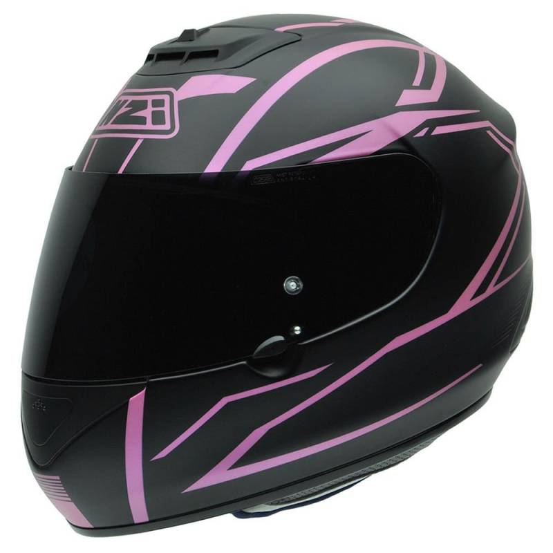 NZI Spyder V Graphics Outline Lady Motorradhelm, Schwarz/Rosa, 57 cm von NZI