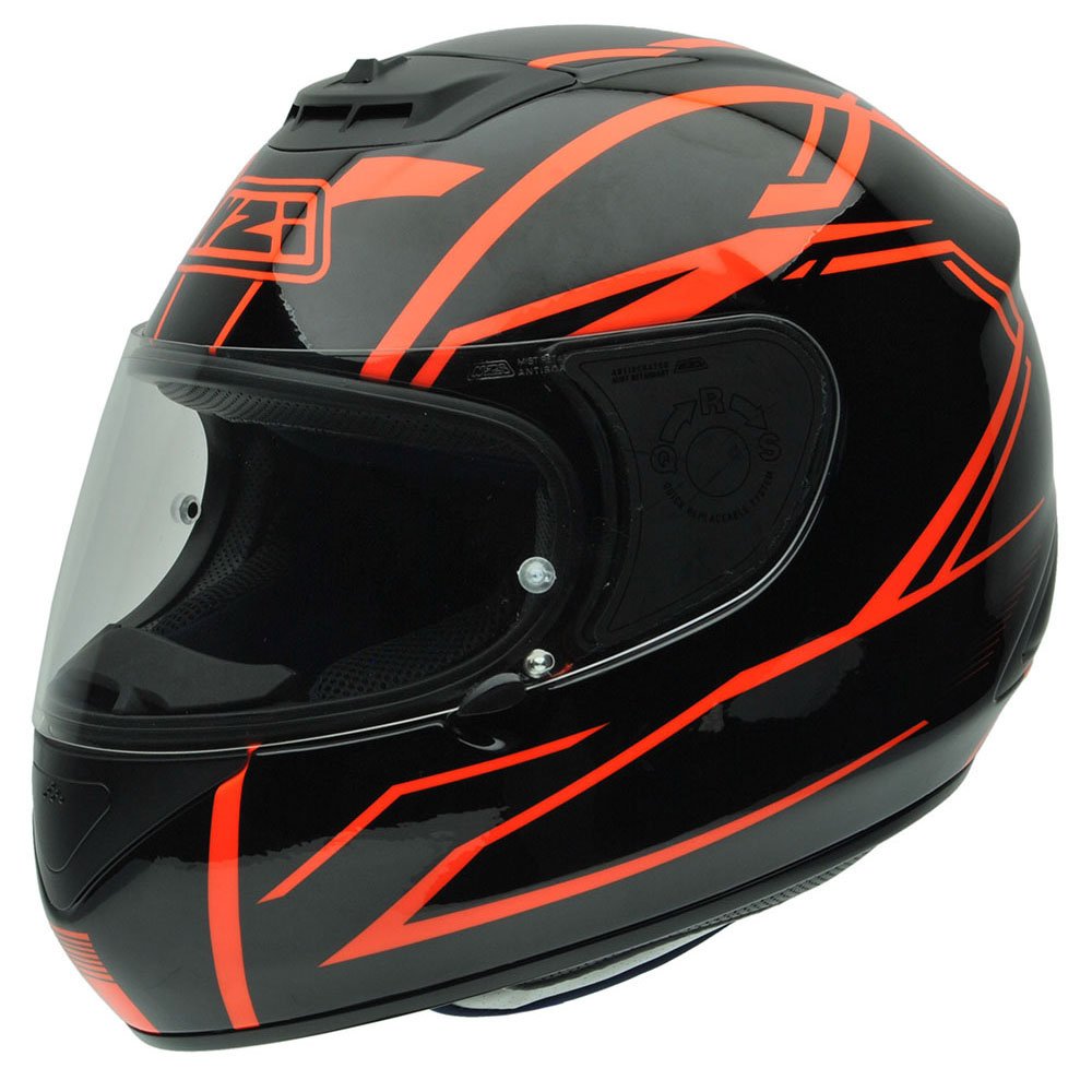 NZI Spyder V Graphics Outline Motorradhelm, Rot/Schwarz, 54 cm von NZI