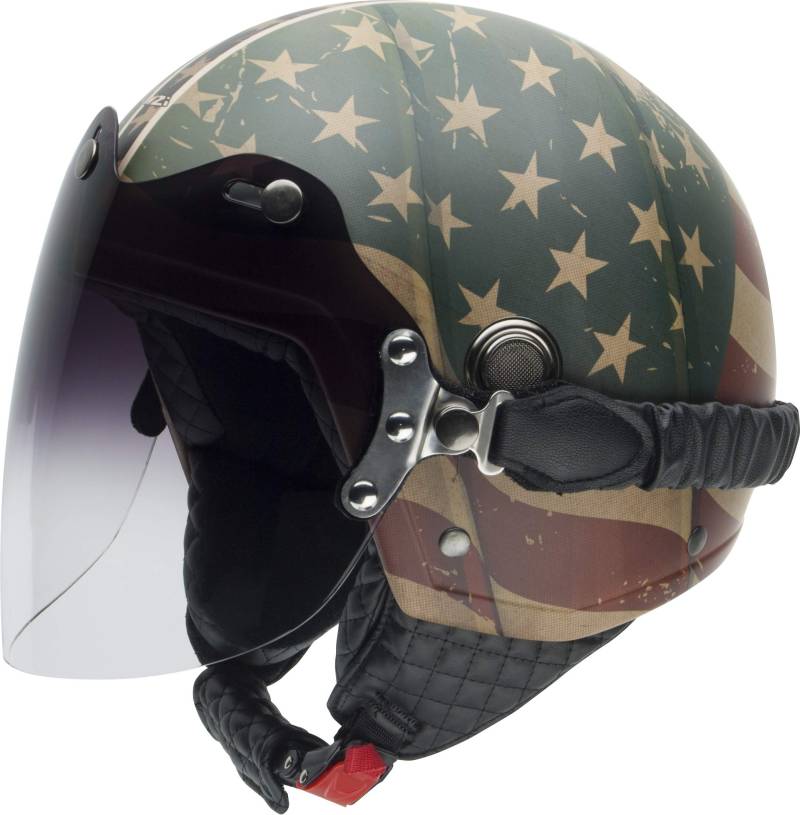 NZI Tonup Visor Grafik Offenes Gesicht Motorradhelm, Matt Illinois, Größe L von NZI