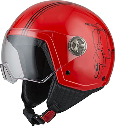 NZI Zeta 2 Minijet-Helm, offen, Unisex-Erwachsene, Sprint Fluo Red, XXS von NZI