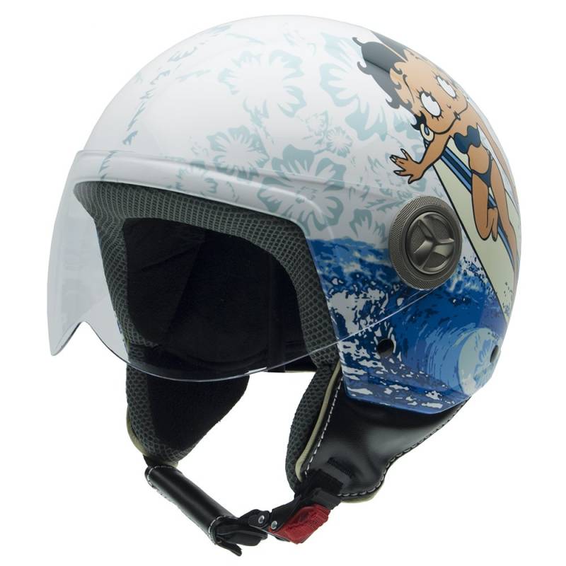 NZI Zeta Betty Boop Motorradhelm, Mehrfarbig (Zeta Surflowers), XS von NZI