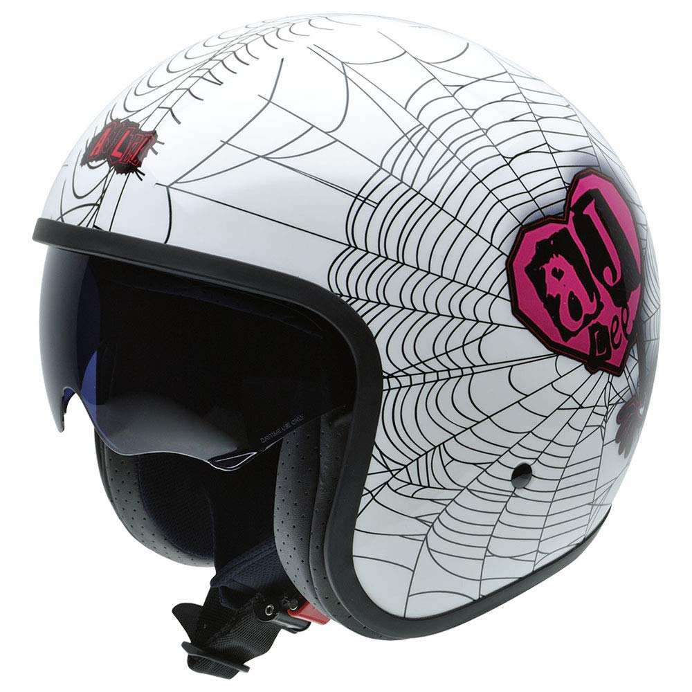 NZI Rolling3 Sun Aj Lee Offenes Gesicht Motorradhelm, Glanz Spiderlove, Größe XXL von NZI