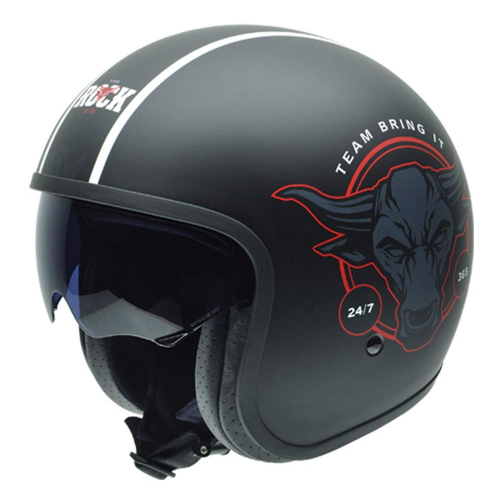 NZI Rolling3 Sun The Rock Offenes Gesicht Motorradhelm, Matt Team, Größe L NZI Rolling3 Sun The Rock Offenes Gesicht Motorradhelm, Matt Team, Größe L von NZI
