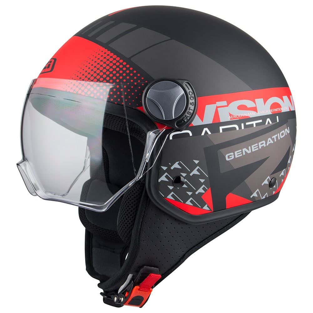 Offener Helm MINIJET Modell Capital Vision Plus Black&Red Offener Helm MINIJET Modell Capital Vision Plus Black&Red von NZI
