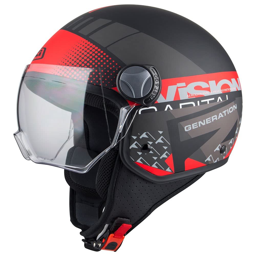 Offener Helm MINIJET Modell Capital Vision Plus Black&Red von NZI