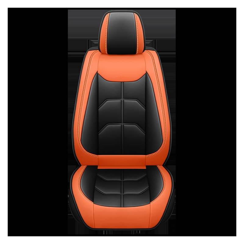 NaNMiBHd Autositzschutz Sitzunterlage 1 PC Auto Sitzbezug Für Citroen Für C4 Für Picasso Für C3 Für C5 Für C6 Für DS4 Für DS5 Für DS6 Für DS7(Black Orange) von NaNMiBHd