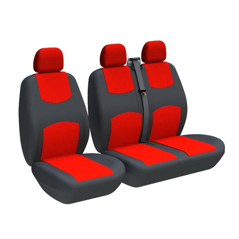 NaNMiBHd Autositzschutz Sitzunterlage 2+1 LKW-Sitzbezüge Fahrer-Doppel-Beifahrersitz Für Vito Für W368(3-Seater RED) von NaNMiBHd