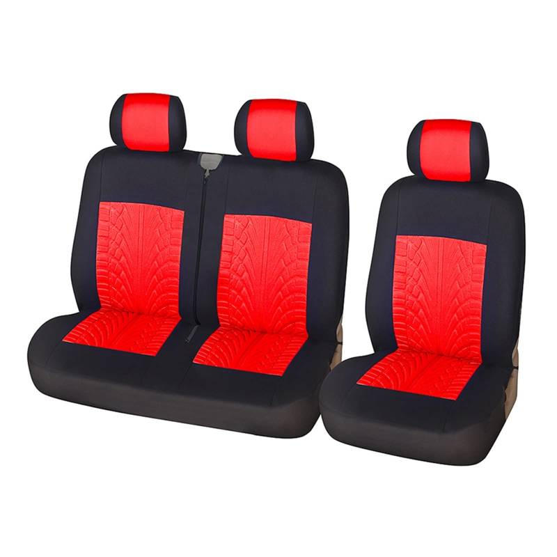 NaNMiBHd Autositzschutz Sitzunterlage 2+1Typ Sitzbezüge Autositzbezug Für Transporter Für Van Für Citroen Für Jumpy 2005(RED) von NaNMiBHd