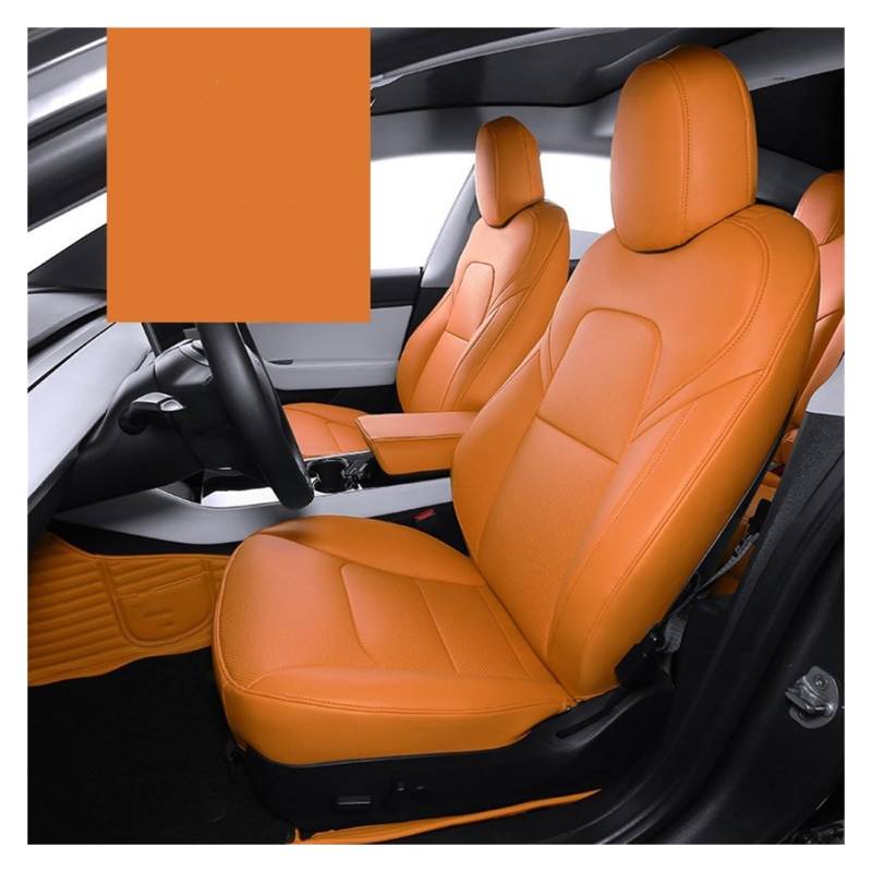 NaNMiBHd Autositzschutz Sitzunterlage Autositzbezüge Sitzkissen Schützen Für Tesla Für Modell 3 Y 2019 2020 2021 2022 2023 2024(Orange Sets) von NaNMiBHd