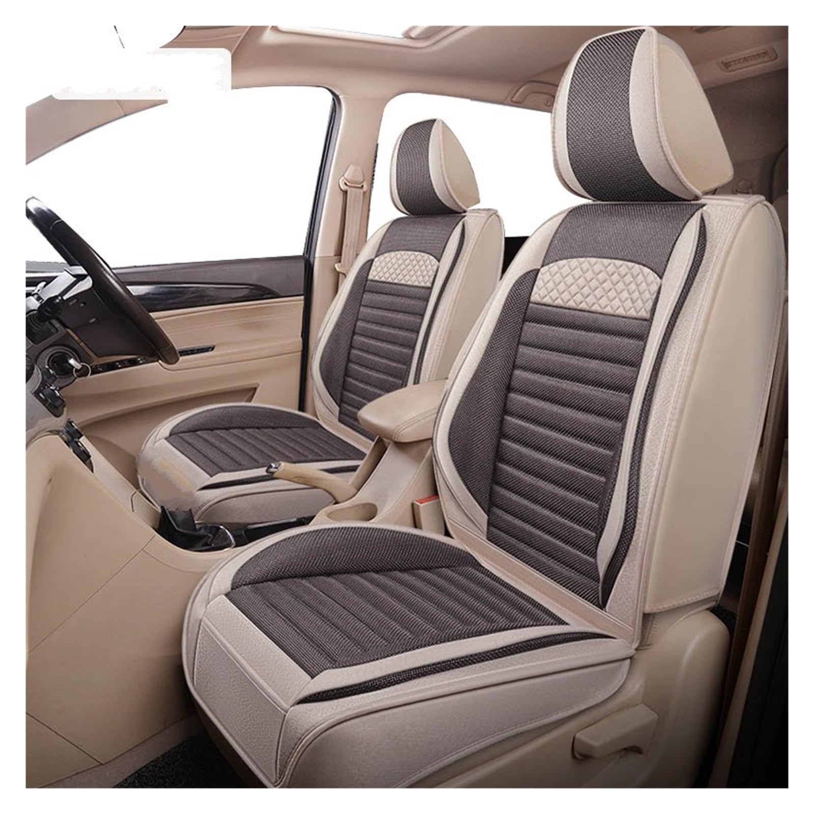 NaNMiBHd Autositzschutz Sitzunterlage Für Mazda Für CX7 Für CX8 Für CX9 1 Sitz Auto Sitzbezug Set Auto Zubehör Innen(Beige Coffee) von NaNMiBHd