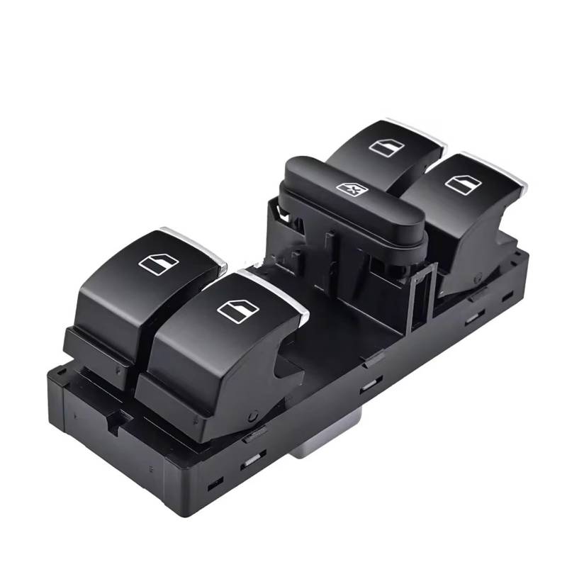 Power Fensterheber Schalter 5ND959857 Für GTI Für MK5 Für MK6 Für Jetta Für Leon Für MK2 Für Fabio Power Fenster Master Switch Control Taste(Chrome) von NaNMiBHd