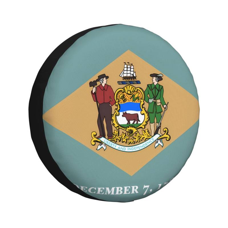 Flagge von Delaware Reifenabdeckung, Allwetterschutz für Anhänger, SUV, LKW und mehr, 35,6 cm, 35,6 cm, 43,6 cm, 43,2 cm von Nabear