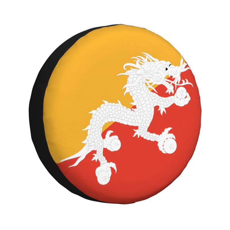 Reifenabdeckung mit Bhutanesischer Flagge, Allwetterschutz für Anhänger, SUV, LKW und mehr, 35,6 cm, 40,6 cm, 43,2 cm von Nabear