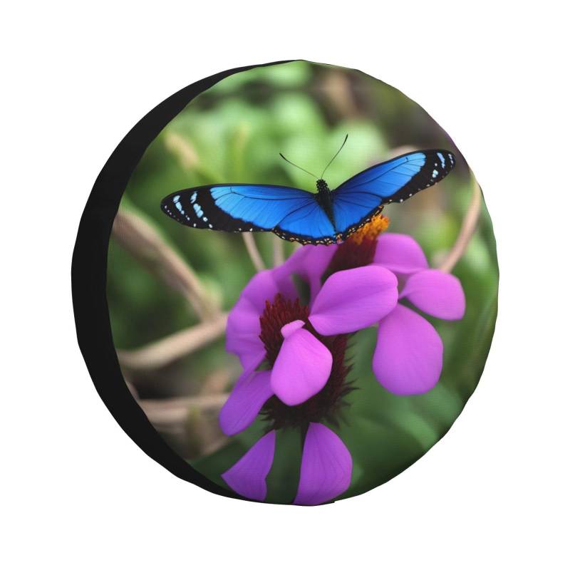 Reifenabdeckung mit Blumen-Schmetterling, Allwetterschutz für Anhänger, SUV, LKW und mehr, 35,6 cm, 35,6 cm, 43,6 cm, 43,2 cm von Nabear