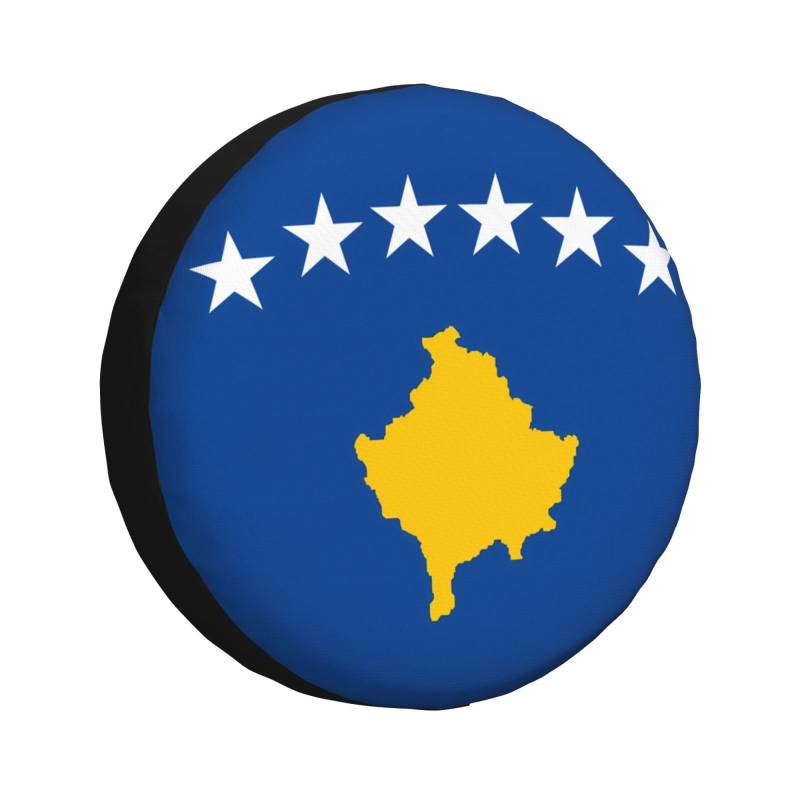 Reifenabdeckung mit Flagge des Kosovo, Allwetterschutz für Anhänger, SUV, LKW und mehr, 35,6 cm, 40,6 cm, 43,2 cm, 43,2 cm von Nabear