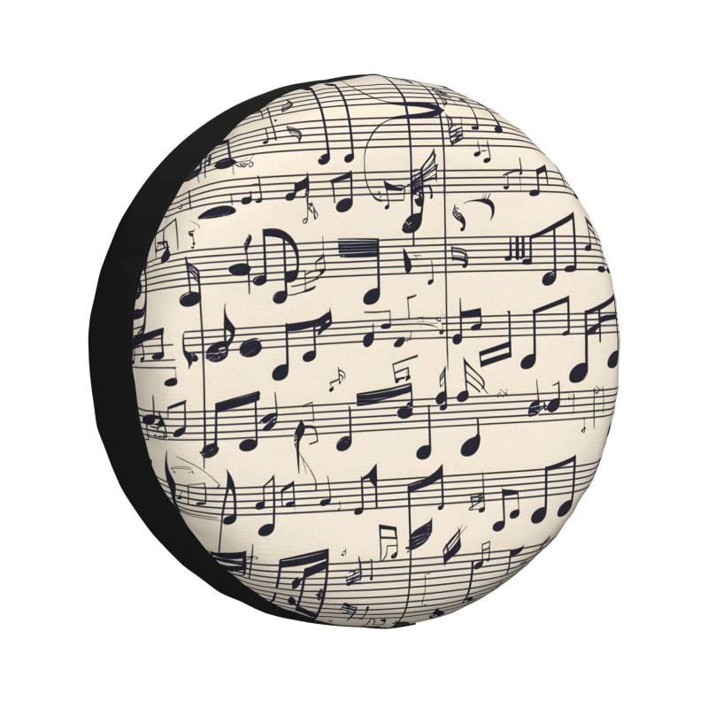 Reifenabdeckung mit Musiknoten-Druck, Allwetterschutz für Anhänger, SUV, LKW und mehr, 35,6 cm, 40,6 cm, 43,2 cm, 43,2 cm von Nabear