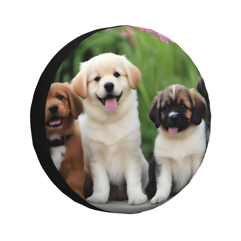 Reifenabdeckung mit niedlichem Hund, Allwetterschutz für Anhänger, SUV, LKW und mehr, 35,6 cm, 38,1 cm, 40,6 cm, 43,2 cm von Nabear