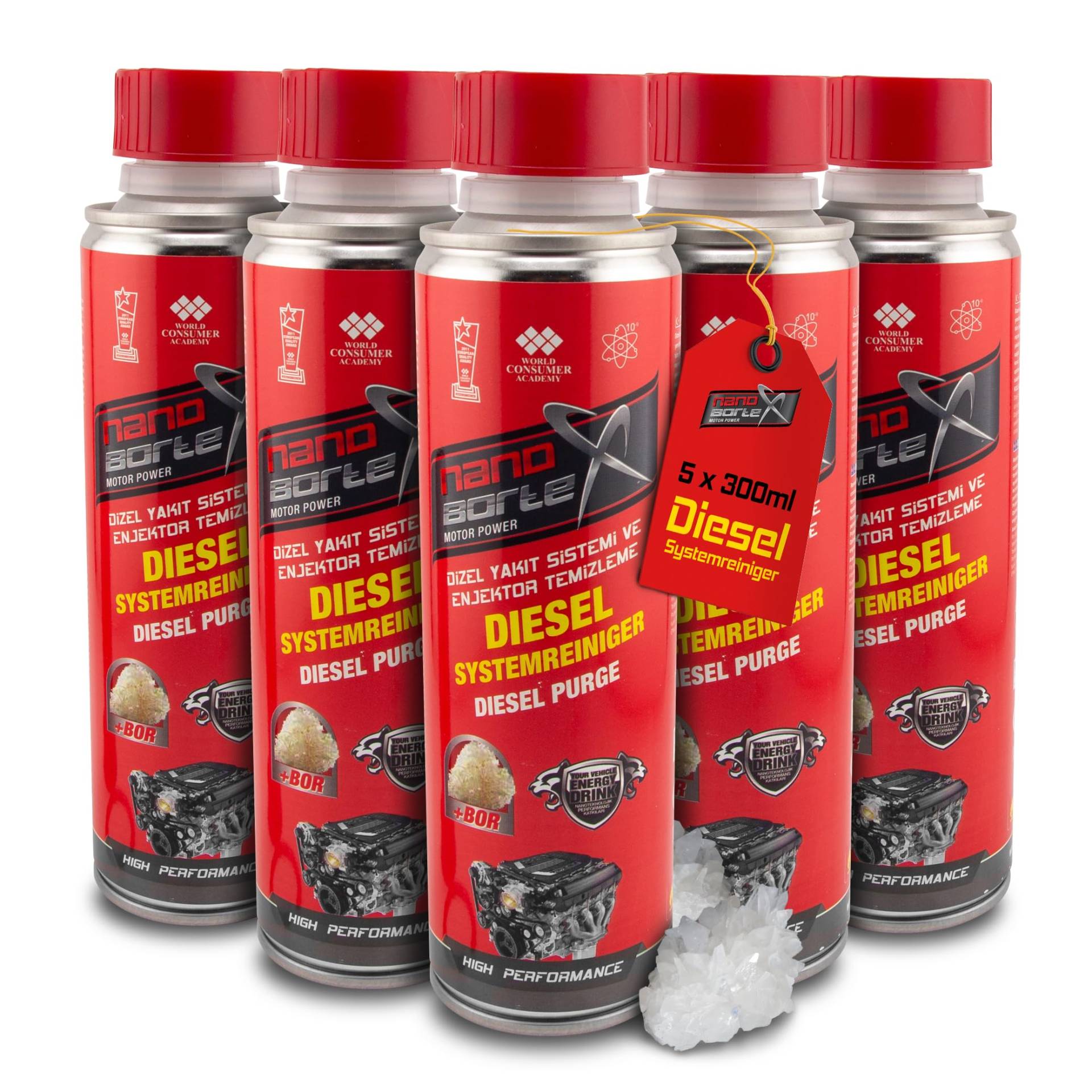NanoBorTeX 5X Dieselzusatz – Hochwirksamer Systemreiniger & Injektor-Schutz für Dieselmotoren – Optimierte Verbrennung, reduzierte Ablagerungen & erhöhter Cetanwert – 5x300 ml NanoBorTeX 5X Dieselzusatz – Hochwirksamer Systemreiniger & Injektor-Schutz für Dieselmotoren – Optimierte Verbrennung, reduzierte Ablagerungen & erhöhter Cetanwert – 5x300 ml von NanoBorTeX Motor Power