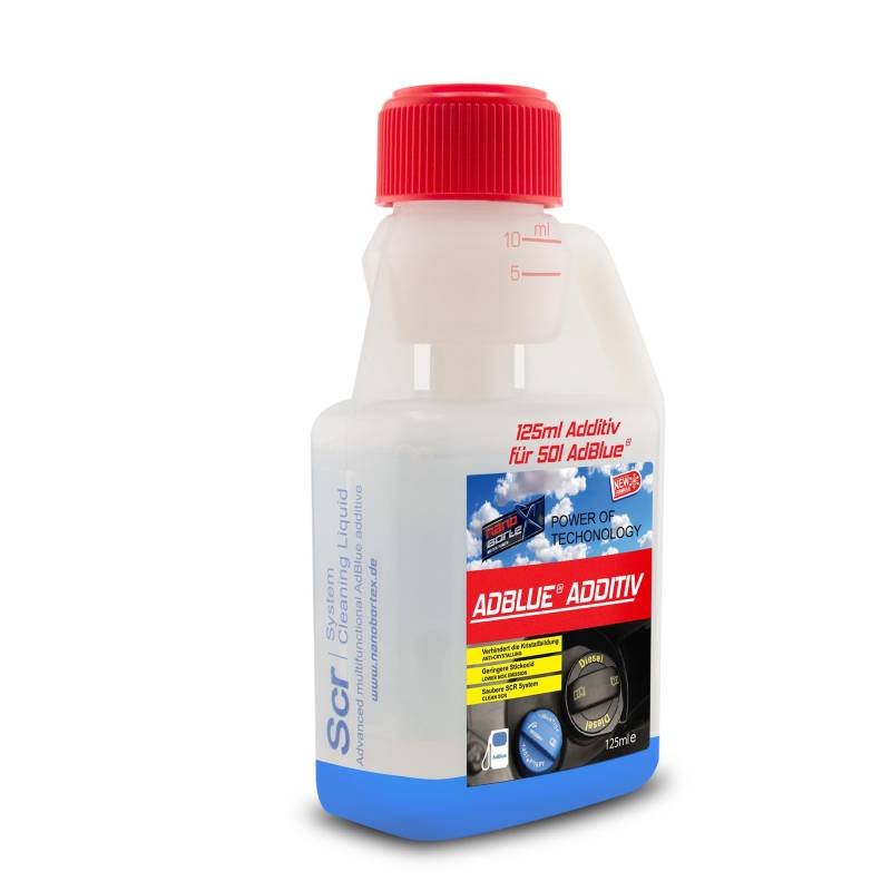 NanoBorTeX AdBlue® Additiv SCR-Cleaner – Verhindert Kristallbildung und reinigt das SCR-System, verbessert die Leistung des Katalysators und sorgt für effektive Abgasreinigung – 125ml für 50l AdBlue® von NanoBorTeX Motor Power