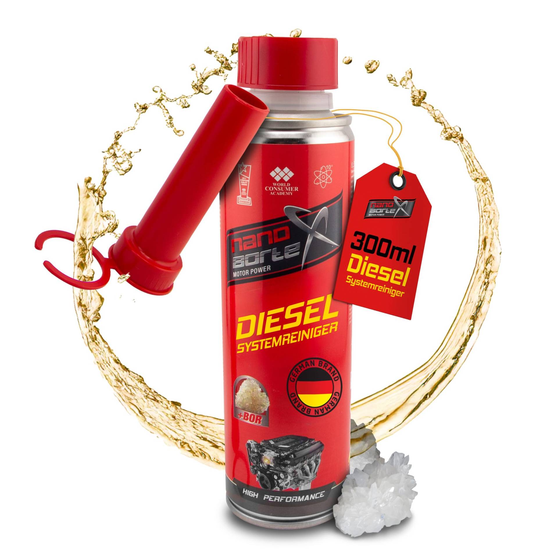 NanoBorTeX Diesel-Systemreiniger 300ml - Reiniger & Additiv mit BOR für alle Dieselmotoren – Senkt Verbrauch, schützt vor Verschleiß, verbessert Motorlauf - Das Original für mehr Leistung NanoBorTeX Diesel-Systemreiniger 300ml - Reiniger & Additiv mit BOR für alle Dieselmotoren – Senkt Verbrauch, schützt vor Verschleiß, verbessert Motorlauf - Das Original für mehr Leistung von NanoBorTeX Motor Power