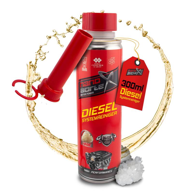 NanoBorTeX Diesel-Systemreiniger Injektorenreiniger AGR Reiniger Diesel Additiv Motorschutz BOR NanoBor Schutz Dieselsystemreiniger DAS ORIGINAL! (300ml) von NanoBorTeX Motor Power