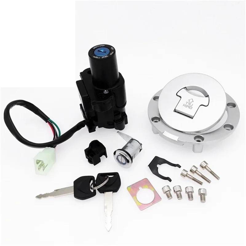 Naojino Moto Bike-Zündschloss Kompatibel Mit CBR600 2003 2004 2005 2006 Motorrad-Zündungs-Startkappenschalterschlüssel Schlossabdeckung Sockelschlüsselmontage Motorradzubehör von Naojino