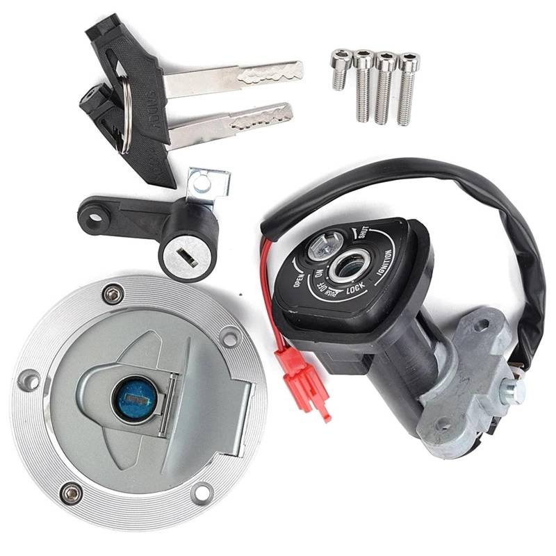 Naojino Moto Bike-Zündschloss Kompatibel Mit MT15 2015 2016 Motorrad Zündung Startschalter Schlüssel Schloss Draht Buchse Schlüssel Montage Zubehör 54C-H2501-00 54D-WF461-00 von Naojino