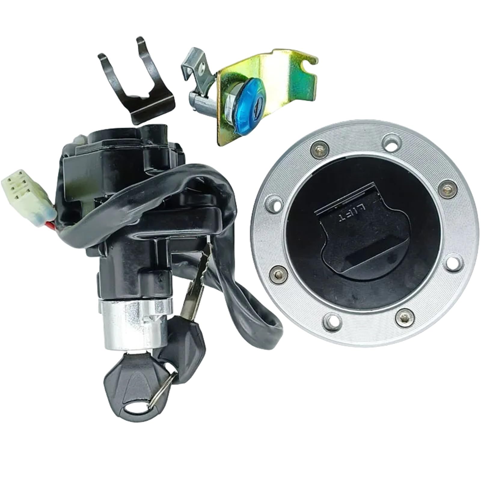 Naojino Moto Bike-Zündschloss Kompatibel Mit Suzuki Für GSXR750 2000 2001 2002 2003, Motorrad-Zündschalter-Set, Montage, Tankdeckel-Abdeckung, Schloss-Schlüssel-Set, Zubehör-Abdeckung Naojino Moto Bike-Zündschloss Kompatibel Mit Suzuki Für GSXR750 2000 2001 2002 2003, Motorrad-Zündschalter-Set, Montage, Tankdeckel-Abdeckung, Schloss-Schlüssel-Set, Zubehör-Abdeckung von Naojino