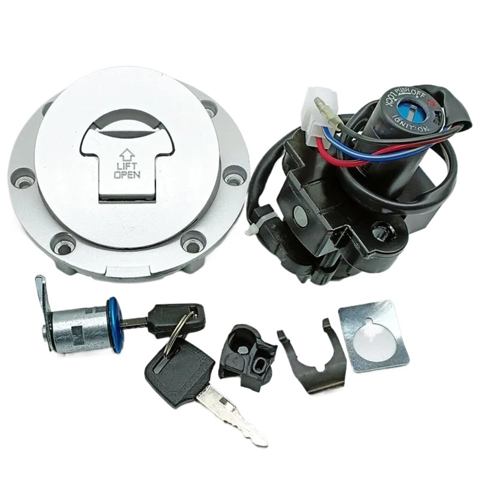 Naojino Moto Bike-Zündschloss Kompatibel Mit VFR400 Für NC30 1989 1990 1991 1992, Motorrad-Zündgerät, Schalterschloss, Tankdeckel-Set, Schloss-Schlüsselabdeckung, Zubehör 35100-MR8-027 Naojino Moto Bike-Zündschloss Kompatibel Mit VFR400 Für NC30 1989 1990 1991 1992, Motorrad-Zündgerät, Schalterschloss, Tankdeckel-Set, Schloss-Schlüsselabdeckung, Zubehör 35100-MR8-027 von Naojino