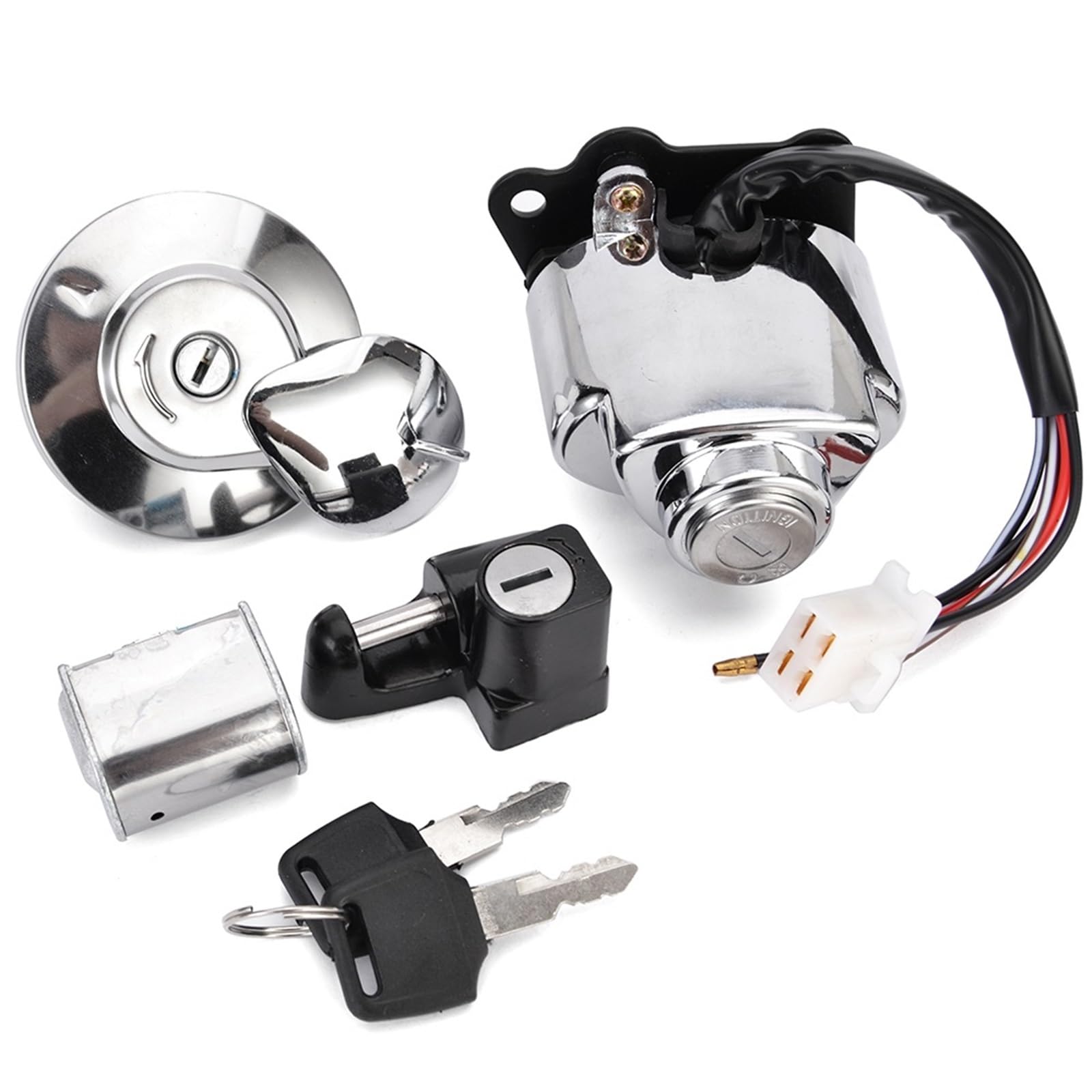 Naojino Moto Bike-Zündschloss Kompatibel Mit VT250 Magna250 1995 1996 1997 Motorrad-Zündschalter, Tankdeckel-Sperrschlüsselsatz, Zünd-/Startschalterschlüssel, Sperrdraht-Buchse Naojino Moto Bike-Zündschloss Kompatibel Mit VT250 Magna250 1995 1996 1997 Motorrad-Zündschalter, Tankdeckel-Sperrschlüsselsatz, Zünd-/Startschalterschlüssel, Sperrdraht-Buchse von Naojino