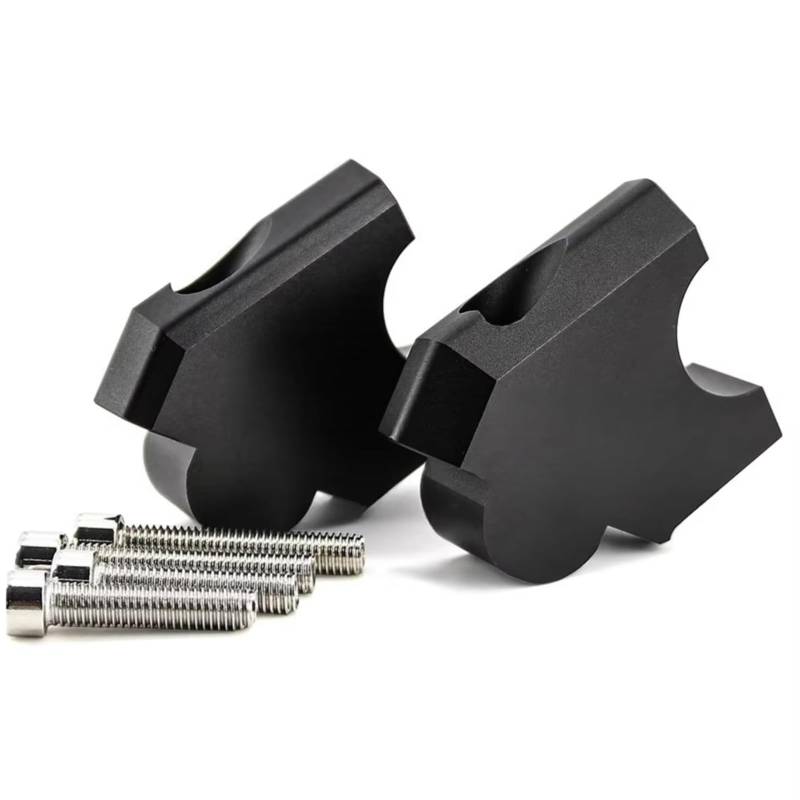 Naojino Motorrad Lenker Riser Für CRF1000L Für Africa Für Twin Für ABS Für DCT 2016 2017 2018 2019 2020 Motorrad Lenker Riser Für Up Back Higher Extend Adapter Bracket Kit(Black) von Naojino